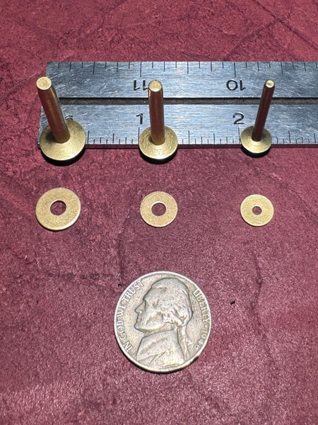 100 pack Brass Rivets/Burrs (Multiple Sizes)