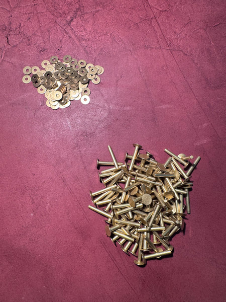 100 pack Brass Rivets/Burrs (Multiple Sizes)
