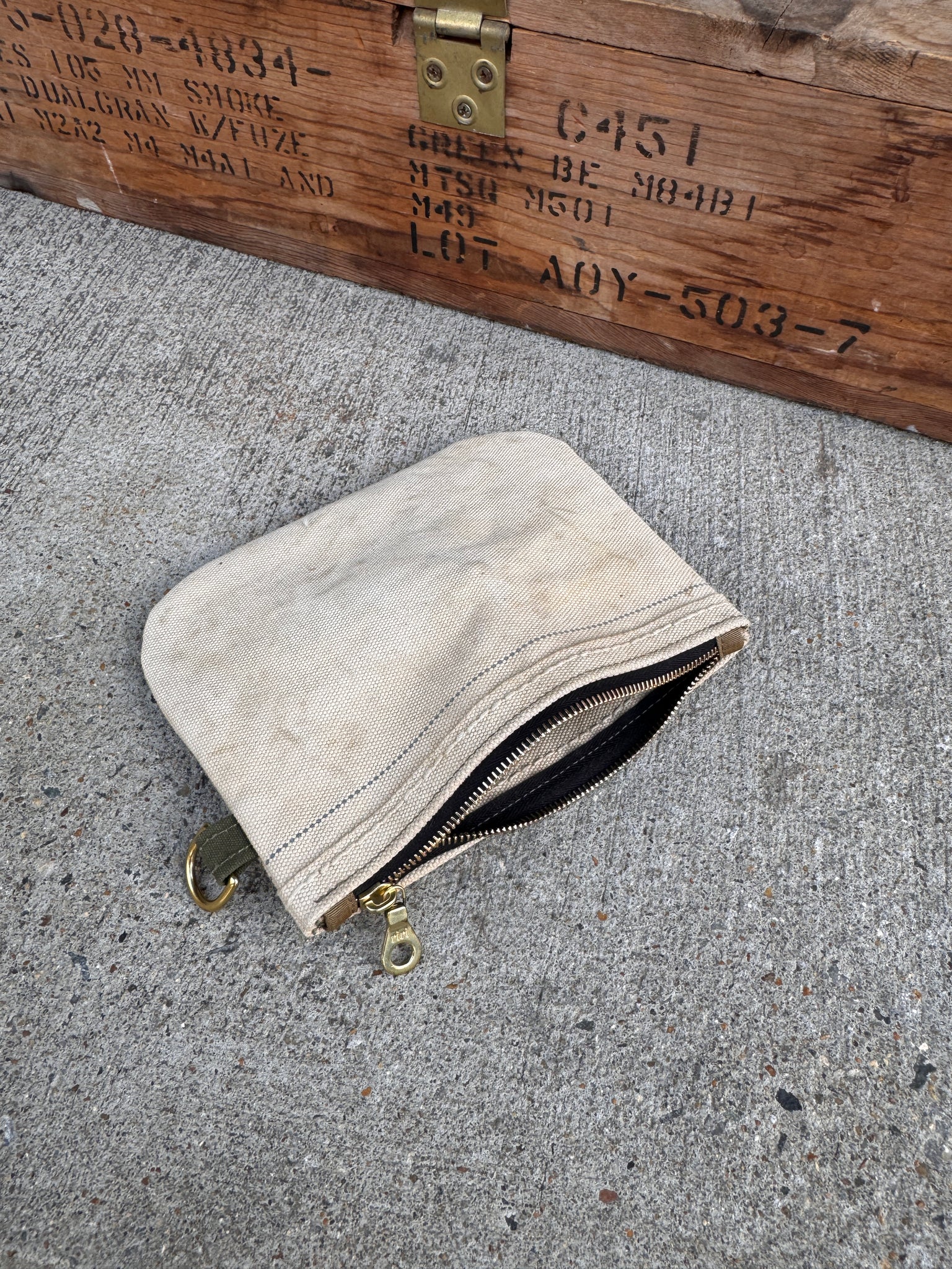 White Zip Pouch