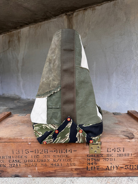 White/Green Patchwork Boat Tote