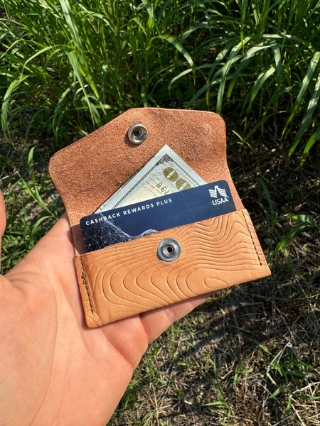 Topo Print Veg Tan Snap Wallet