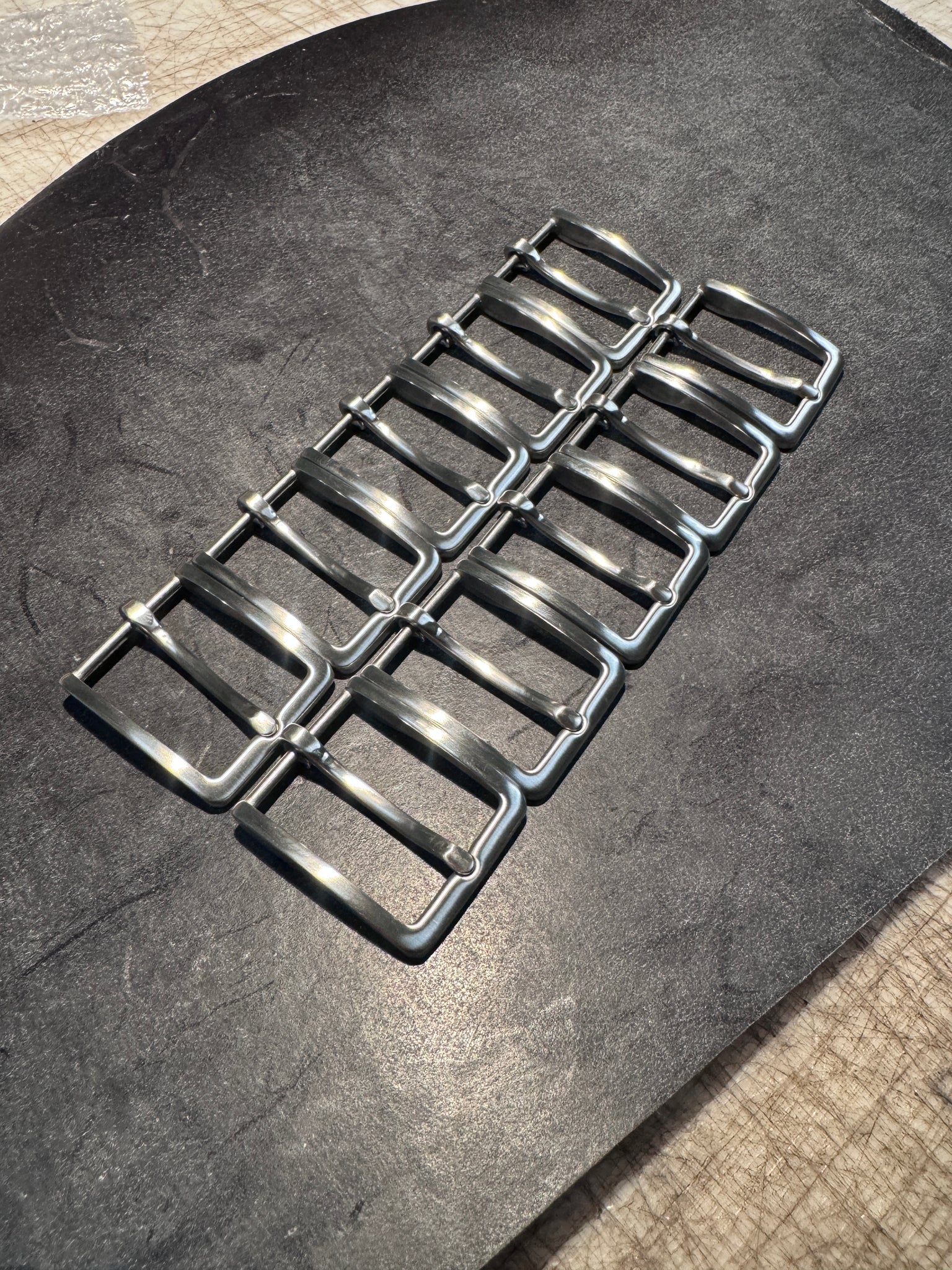 1.25” Brushed Stainless Steel Belt Buckles (10x)