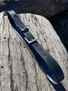 12 oz. Full Grain Belt - Brushed Stainless Hardware (DYED EDGES)