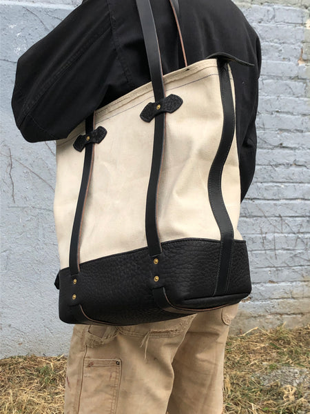 Leather Bottom Shoppers Tote