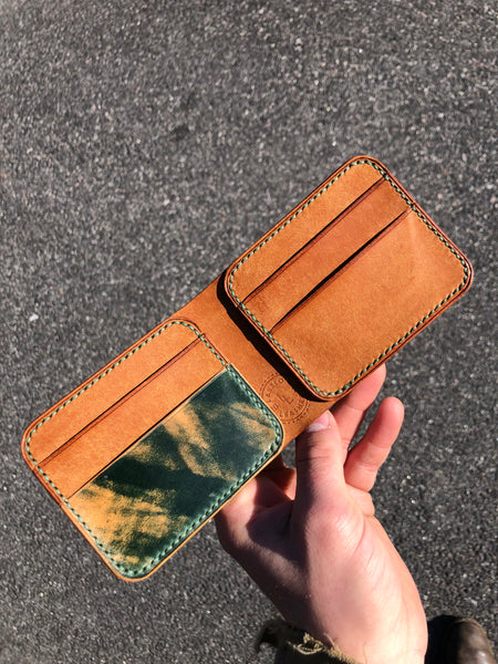 Shell Cordovan Bifold -  Green marbled